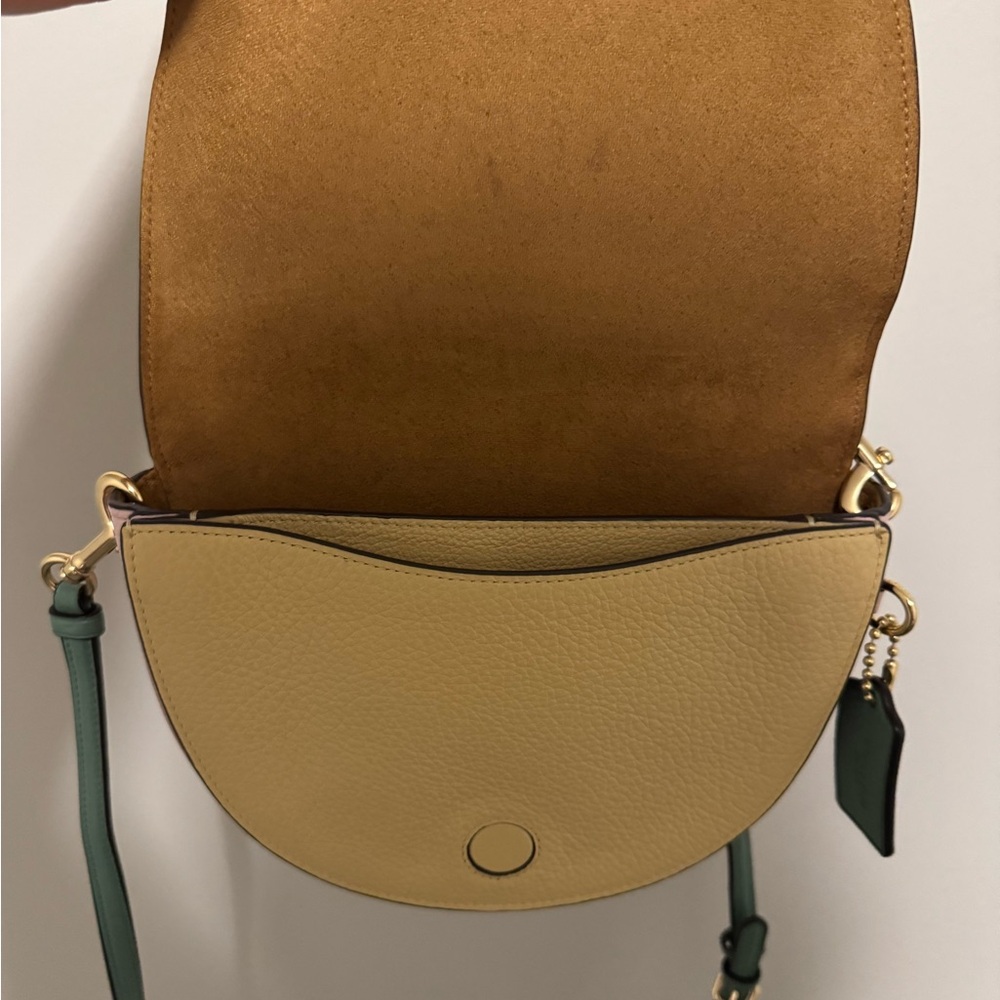 Coach Lemon Yellow and Forest Green Crossbody Bag - Picture 6 of 7